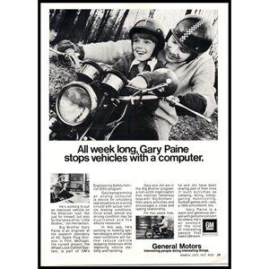 1972 GM General Motors Research Laboratory Vintage Print Ad Father Son Wall Art
